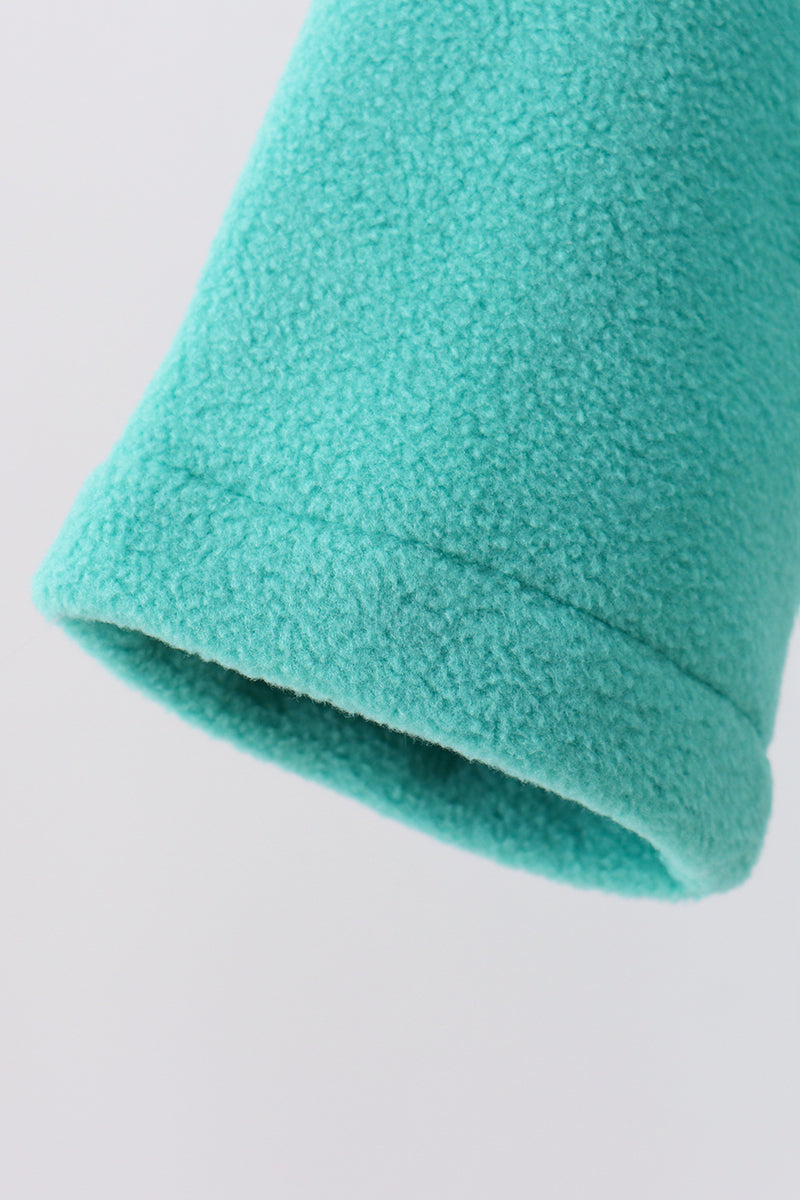 Turquoise Fleece Bow Coat - 4