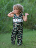 Camouflage Duck Smocking Embroidery Baby Boy Romper - 4
