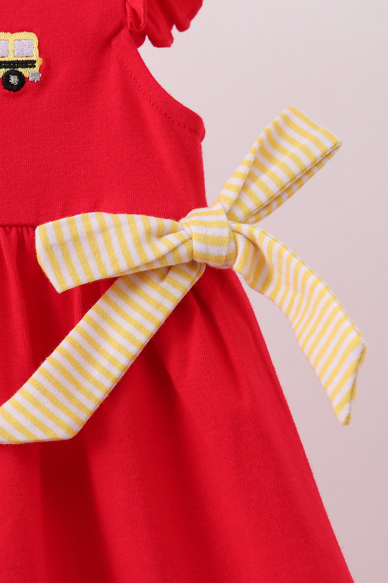 Red School bus Bow Dress - 3