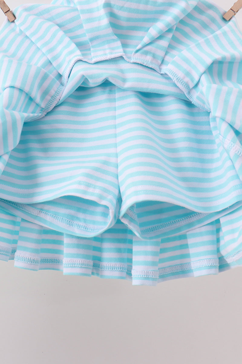 Yellow Apple Embroidery Skorts Set - 4