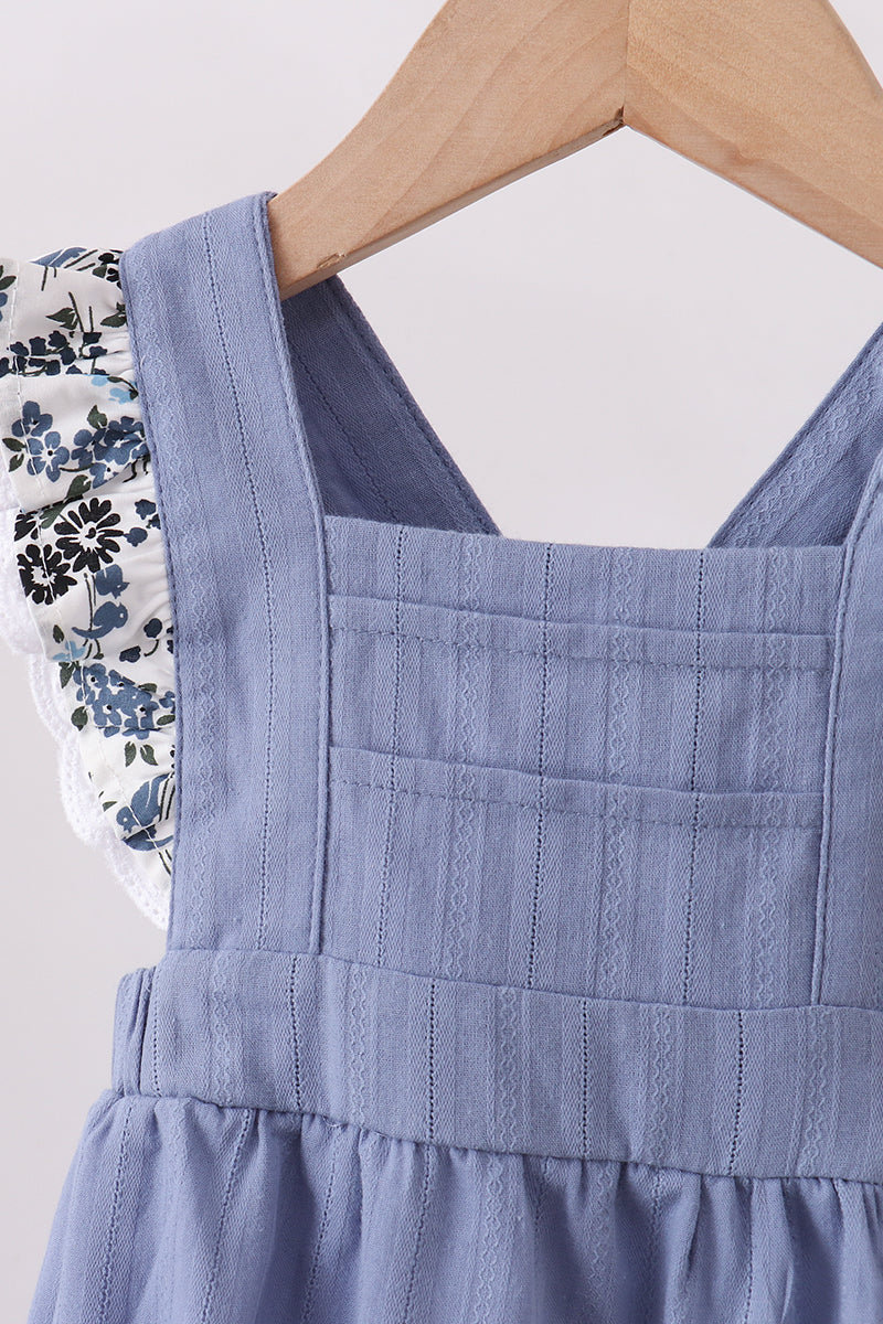 Blue pumpkin embroidery lace ruffle bubble - 2