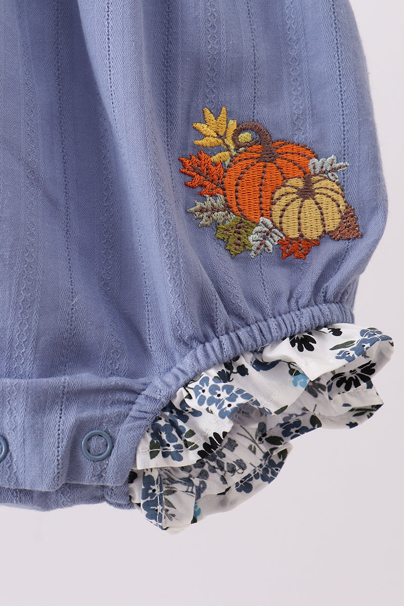 Blue pumpkin embroidery lace ruffle bubble - 3