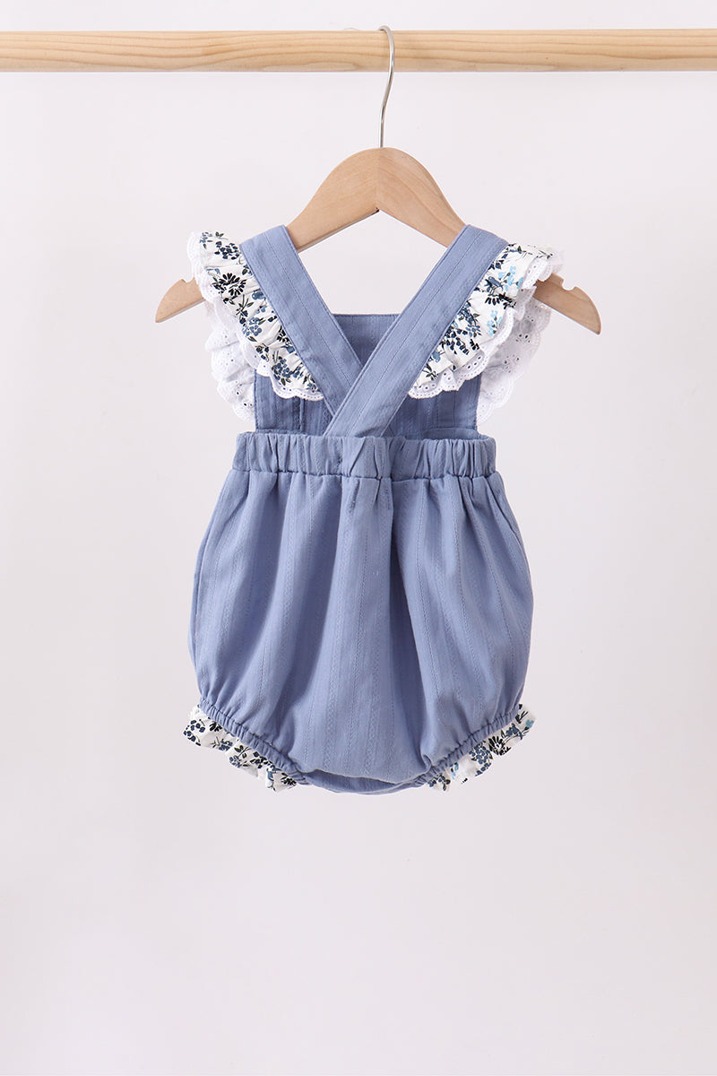 Blue pumpkin embroidery lace ruffle bubble - 5