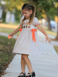 Thanksgiving Smocked Girls Dress Turkey Pumpkin Pie Embroidery - 6