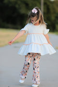 Halloween Black Cat Girls Bell Bottom Pant Set - 3