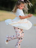 Halloween Black Cat Girls Bell Bottom Pant Set - 2