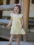 Spring/Summer Chick Floral Embroidery Smocking Girls Dress - 1