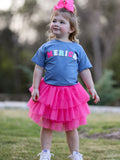 "MERICA" Top Girls Gauze Skirt – 4th of July Patriotic Set - 5