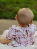 Western Horse Embroidered Smocked Plaid Baby Girl Romper - 5
