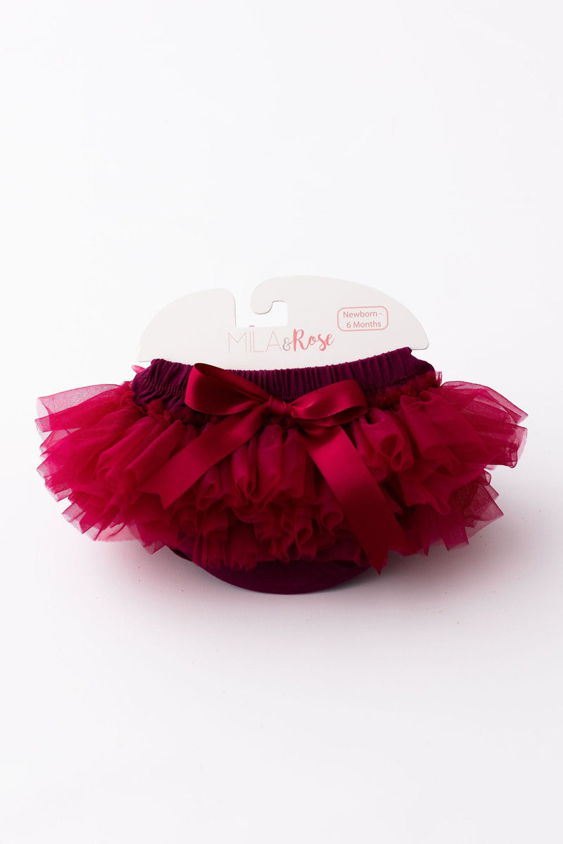 Maroon Ruffle Tutu Bloomer - 1