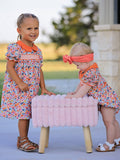 Fall Floral Smocked Petals Collar Girls Bubble Romper - 13