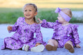 Fall Lavender Floral Print Girls Long Sleeve Romper - 6
