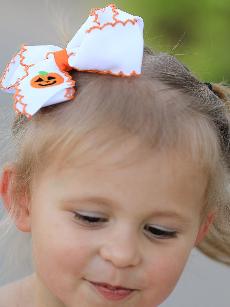 Halloween Pumpkin Bow Hairpin - 5