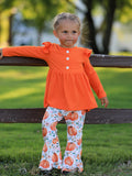 Girls Fall Pumpkin Print Set - 5
