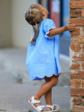 Blue Fall Thanksgiving&Halloween Pumpkin Smock Embroidery Lace Baby Girl Dress - 3