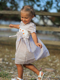 Fall Thanksgiving Pumpkin Embroidery Smock Plaid Girls Dress - 2