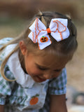 Halloween Pumpkin Bow Hairpin - 3