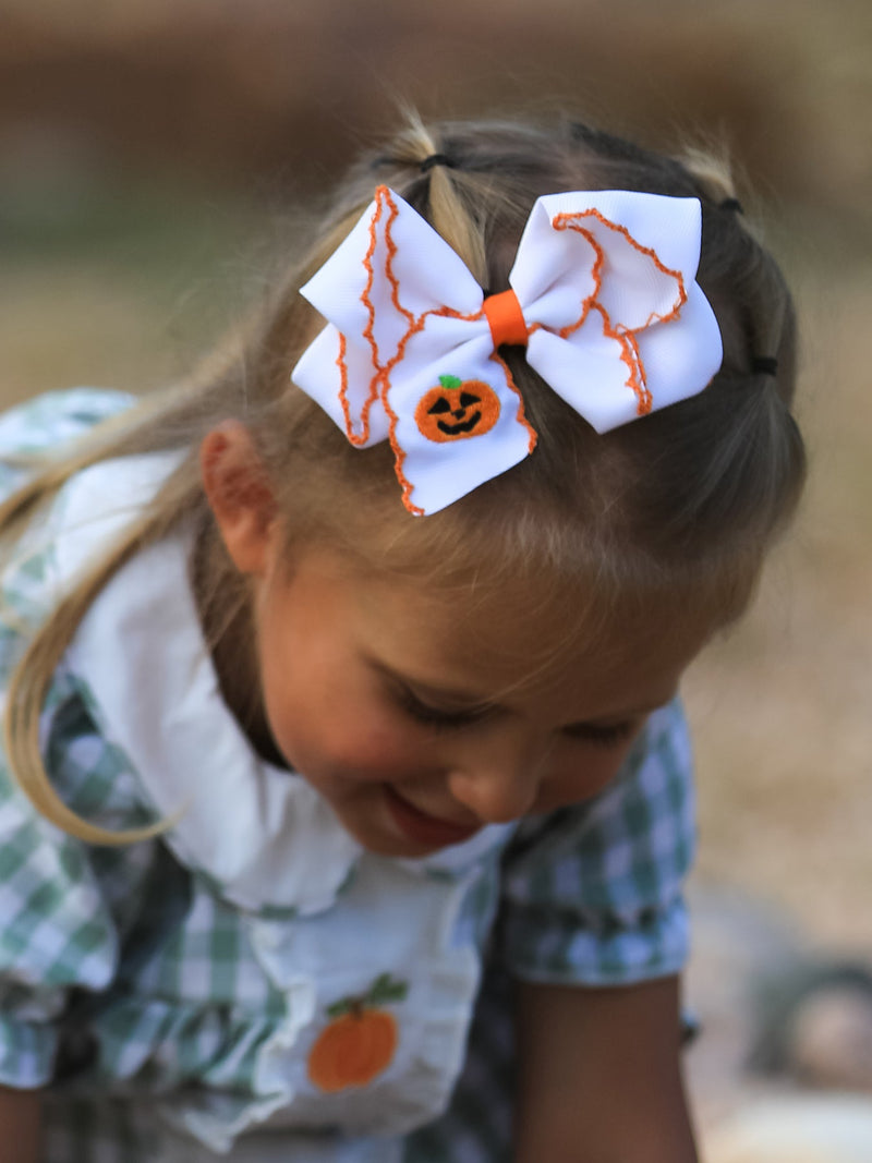 Halloween Pumpkin Bow Hairpin - 3