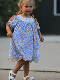 Fall Floral Smocked Girls Dress - 2