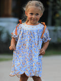 Fall Floral Smocked Girls Dress - 1