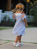 Fall Floral Smocked Girls Dress - 4