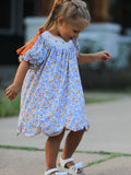 Fall Floral Smocked Girls Dress - 5