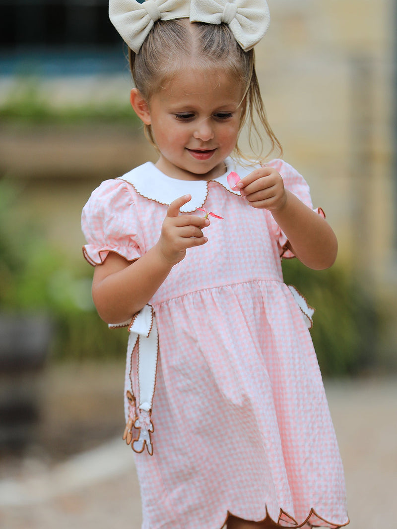 Christmas Girls Gingerbread Peter Pan Collar Dress - 6
