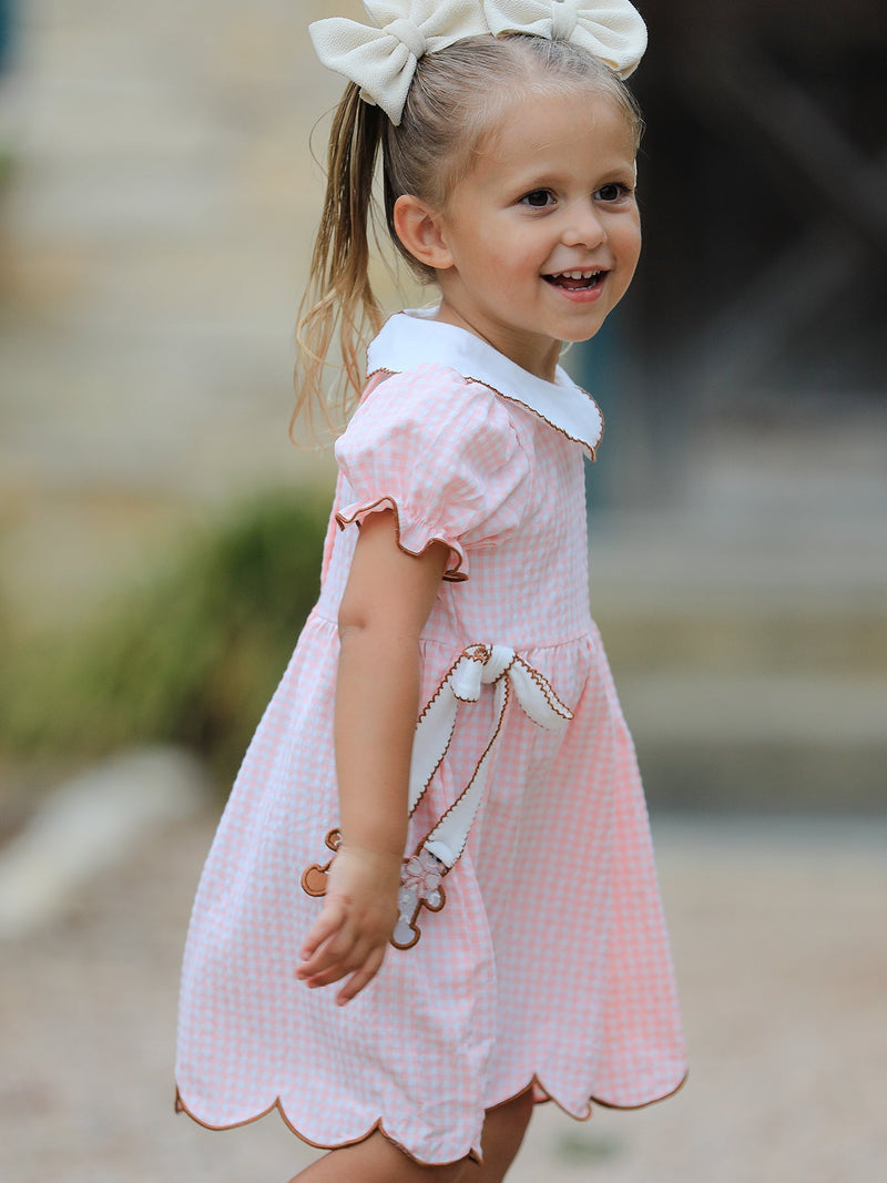 Christmas Girls Gingerbread Peter Pan Collar Dress - 4