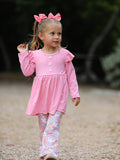 Halloween Ghost Girls Bell Bottom Pant Set Ruffle - 1