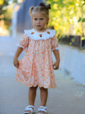 Thanksgiving Turkey Floral Lace Ruffle Girls Dress - 2
