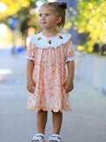 Thanksgiving Turkey Floral Lace Ruffle Girls Dress - 1