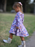 Halloween Ghost Pumpkin Girls Long Sleeve Twirl Dress - 5