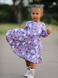 Halloween Ghost Pumpkin Girls Long Sleeve Twirl Dress - 6