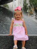 Turtle Girls Dress Pink Stripe Ruffle Strap - 4
