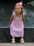 Turtle Girls Dress Pink Stripe Ruffle Strap - 5