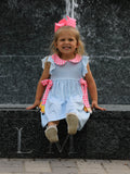 Back To School Girls Striped lapels Bow Dress - 4