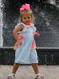 Back To School Girls Striped lapels Bow Dress - 3