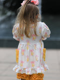 Girls Back To School Pencil Bow Ruffle Top & Shorts Set - 5
