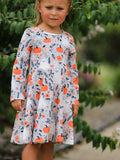 Halloween Pumpkin Ghost Girls Dress Long Sleeve Twirl Dress - 1