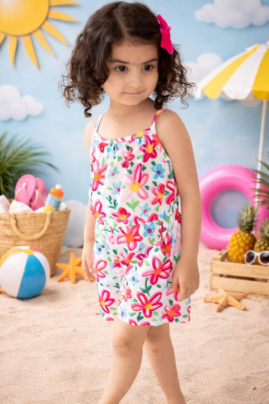 Girls Everyday Play Romper with Pockets