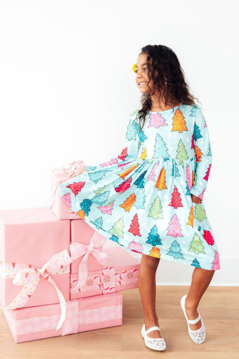 Oh Christmas Tree L/S Pocket Twirl Dress - 4