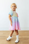 Ombre Puff Sleeve Sequin Dress - 3