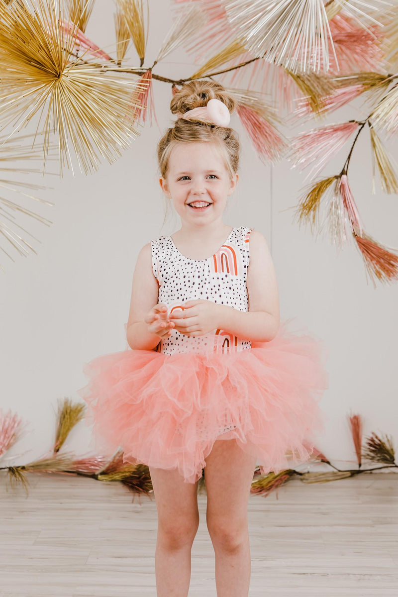 Peach Rainbow Tutu Leotard - 3