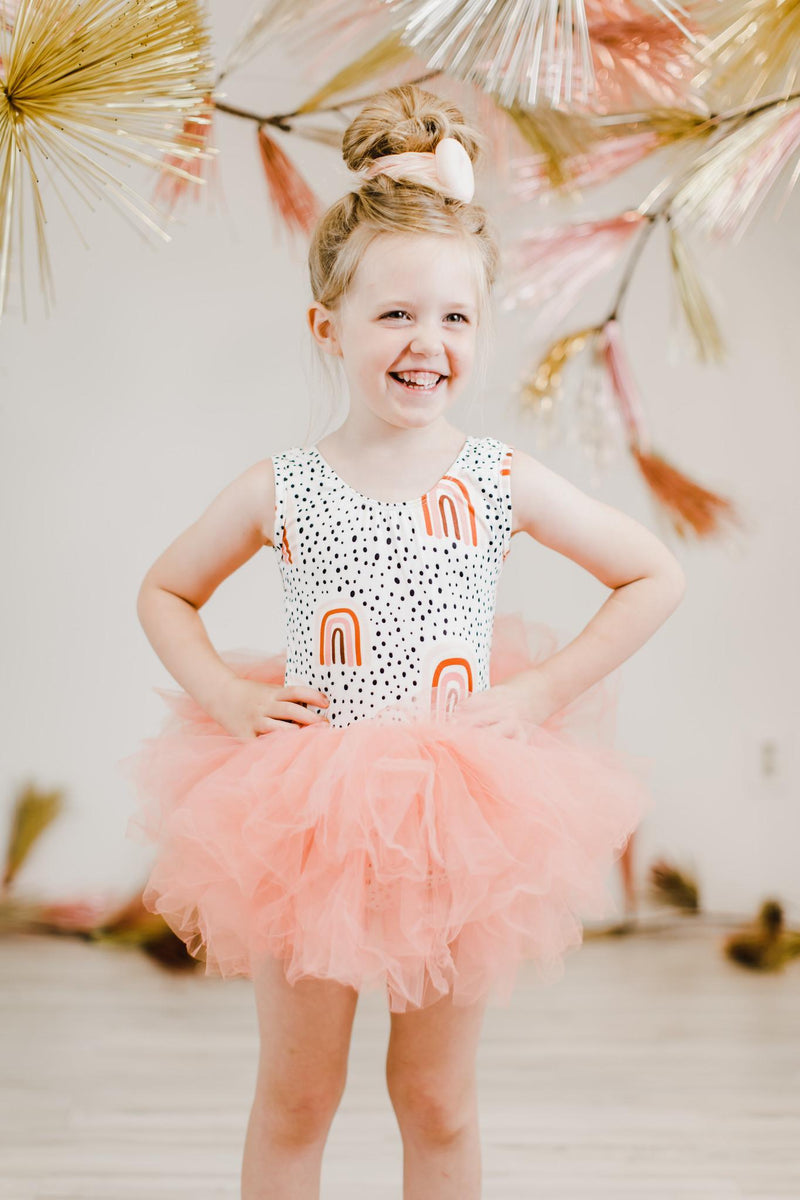 Peach Rainbow Tutu Leotard - 4