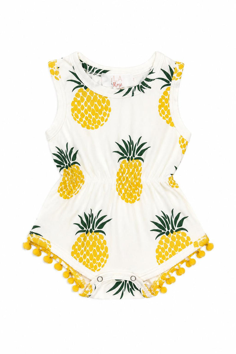 Pineapple Pom Pom Romper - 1