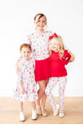 Pink Christmas 3/4 Sleeve Ruffle Twirl Dress - 5