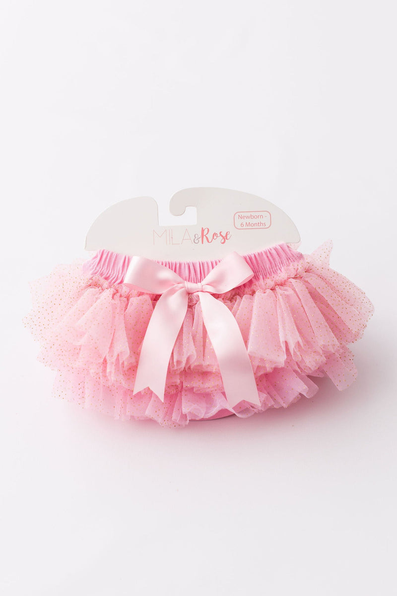Pink & Gold Glitter Ruffle Tutu Bloomer - 1