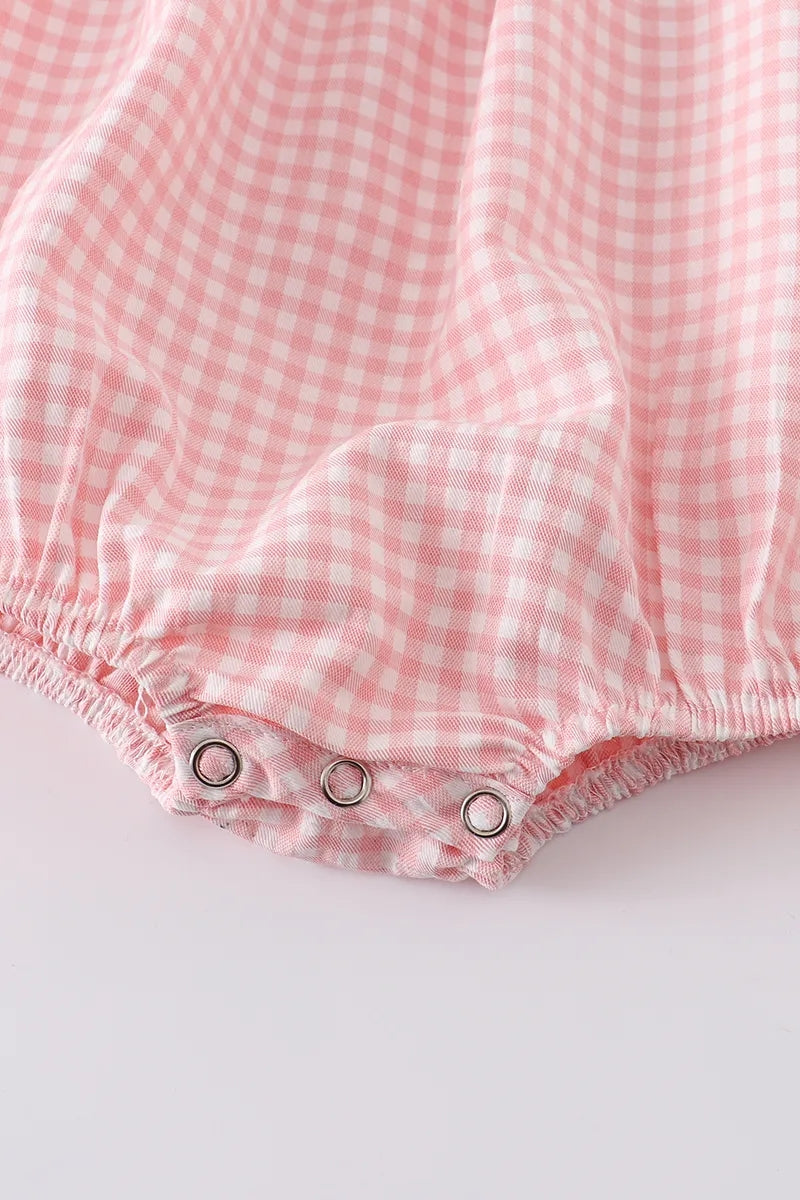 Baby Girls Strawberry Plaid Smocked Romper - 10