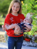 Mom and Me Winter Christmas Red "merry" Pullover Sweater - 7