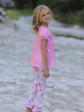 Pink Girls Farm Animals Bell Bottoms outfit - 3